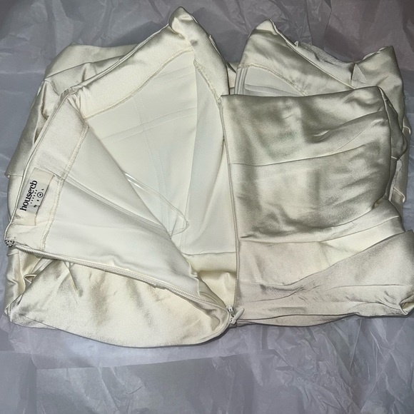 HOUSE OF CB 'Emanuela' Ivory Draped Ruched Mini Dress - Picture 14 of 16